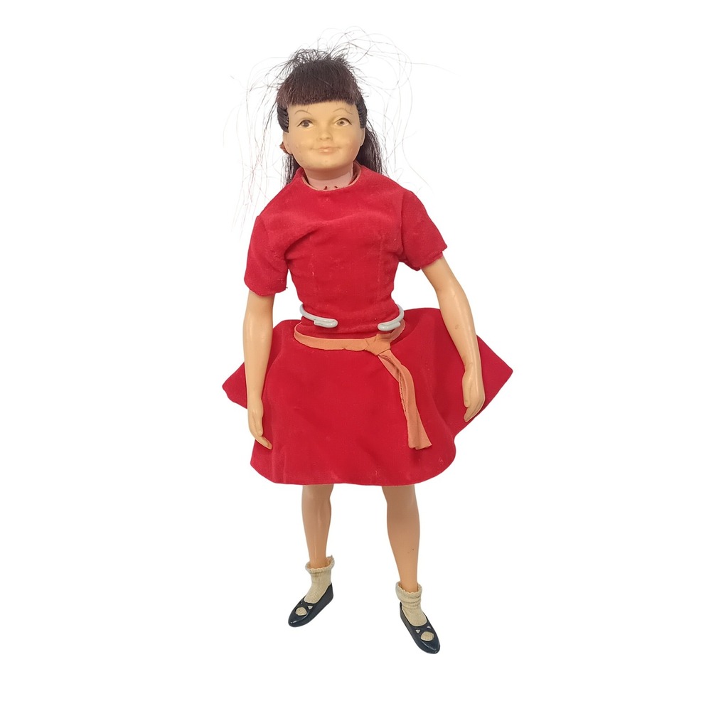 1963 Vintage Retro Remco Libby Littlechap Family Fashion Doll Velvet Dress READ